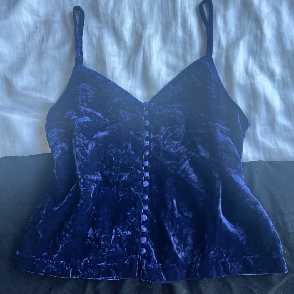 Madewell Velvet Camisole in Navy